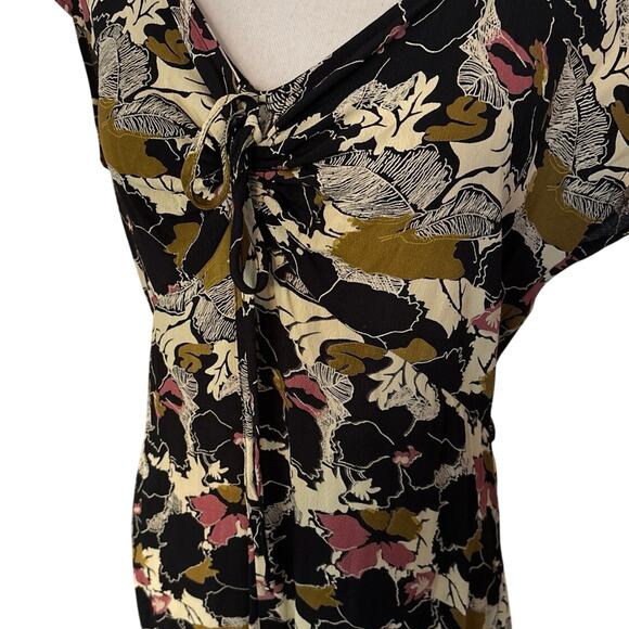 Loco Lindo Size M Floral Print Midi Dress Vintage Retro Pinup - Picture 2 of 6